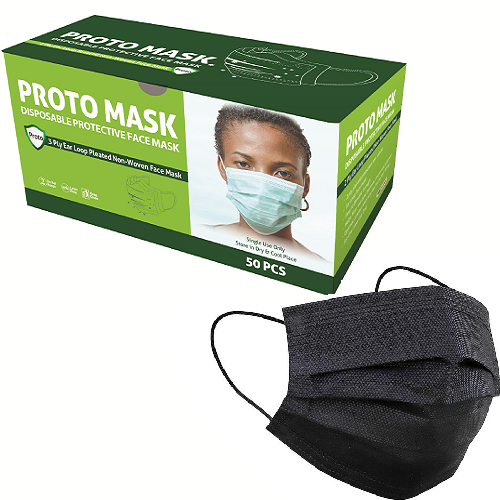 Proto-Mask Black : Disposable Protective Face Mask